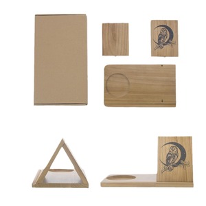 Organisateur de bureau en bois avec support pour livres et porte-gobelet, design hibou, pour usage domestique ou au bureau - Product Image 5