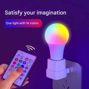 <span class=keywords><strong>Ampoule</strong></span> <span class=keywords><strong>LED</strong></span> Wi-Fi télécommandée RGB multicolore à visser E27 en acier inoxydable 7W/9W/10W 2700K Lumière ambiante blanc chaud doux - Product Image 2