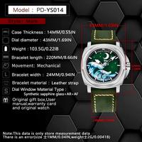 Montre mécanique automatique de luxe Pagani Design PD-YS014 YS014 avec bracelet en cuir, aiguilles lumineuses, pour homme, Relojes