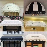 Toldo Semicircular de Hierro Estilo Francés para Tiendas, Toldo Decorativo Fijo para Ventanas, Toldo Plegable para Tiendas, Protección Contra la Lluvia