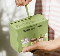 Boîte à café en carton ondulé avec logo personnalisé imprimé, bande détachable, emballage recyclable pour grains de café et café moulu