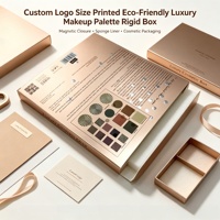 Boîte rigide de luxe écologique pour palette de maquillage avec logo personnalisé, fermeture magnétique et insert en éponge pour emballage cosmétique