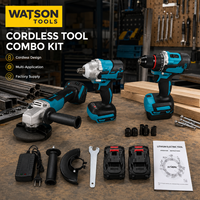 Kit combiné d'outils électriques sans fil 3 pièces avec perceuse, clé à chocs et meuleuse d'angle pour la vente en gros