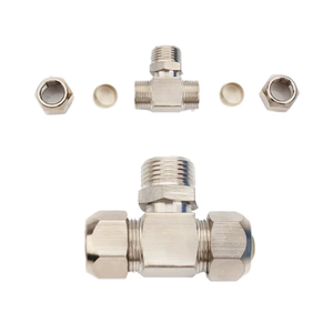 Joint <span class=keywords><strong>union</strong></span>-té de manchon de coupe mâle nickelé en laiton pour tube de cuivre pour les raccords pneumatiques - Product Image 6