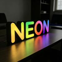 Magnifique enseigne commerciale LED RGB 3D personnalisée à lettres multicolores programmables pour entreprises et hôpitaux, avec télécommande