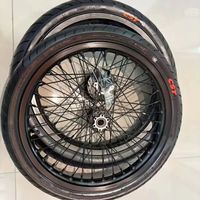 Juego de Accesorios para Motocicleta Sur-Ron Light Bee X LBX, Llantas Supermoto de 17 Pulgadas, Plateadas y Cromadas, CNC, Neumáticos 70/90-17 90/80-17
