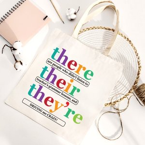 Bolsa de lona con estampado personalizado de <span class=keywords><strong>profesor</strong></span> de inglés, adecuada para uso diario, compras, escuela y viajes. - Product Image 4