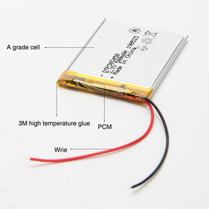 3mm thick ultra thin 3,7 V 500 mAh lithium polymer battery 303450 with PCM and wire - Product Image 4