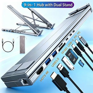 Hub USB C 9 en 1, HDTV, RJ45, LAN Gigabit, Base Portátil para Laptop, Estación de Acoplamiento - Product Image 1