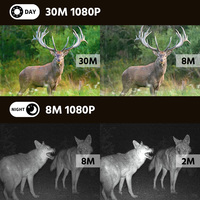 Caméra de chasse 4G cellulaire 32MP 1080P, caméra de surveillance de la faune sans fil avec vision nocturne pour chasseurs