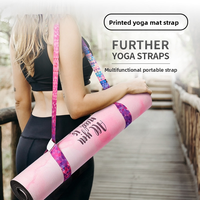 Sangle de transport réglable en nylon pour tapis de yoga imprimé numériquement, avec boucle de rangement et corde de maintien, unisexe