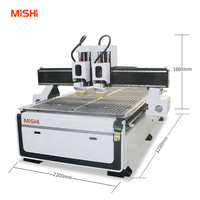 Machine de gravure CNC sur bois 1325 à double tête, multi-broches, routeur CNC 1825 avec rouleau presseur