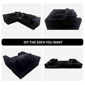 Canapé convertible modulaire en velours Unisofa, style nordique moderne, en forme de L, avec cadre en mousse non gonflable, vente en gros - Product Image 2