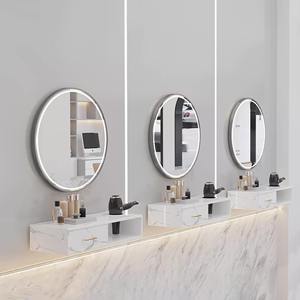 Espejo de pared LED circular moderno K, espejo de tocador para baño, espejo luminoso para el cabello y maquillaje, espejo para salón de belleza - Product Image 5