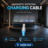 120W alliage de zinc 180 degrés rotatif Silicone épais QC charge rapide chargeur données câble Usb Type C