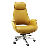Fauteuil de Direction de Bureau à Domicile Luxueux et Simple en Cuir Véritable, Inclinable, avec Protection Lombaire, Réglable pour une Confortable Utilisation Prolongée