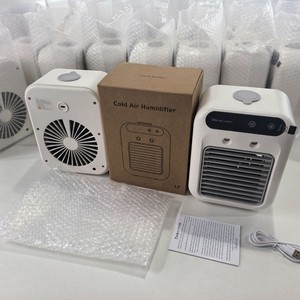Cold Air Humidifier Mini Air Cooler Portable Bladeless Fan Usb Powered Touch Control 60W Plastic Freestanding - Product Image 1