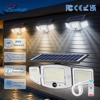 Lampe murale solaire étanche pour extérieur avec détecteur de mouvement, projecteur solaire pour cour, éclairage solaire électrique pour jardin
