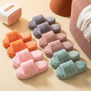 Mode peluche bout ouvert fond plat décontracté été doux chaud fourrure <span class=keywords><strong>poilue</strong></span> pour les femmes - Product Image 4