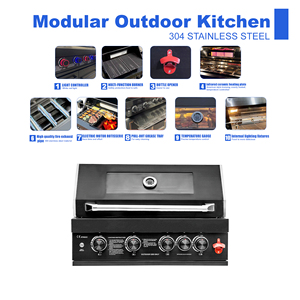 شواية غاز مدمجة حديثة وفاخرة مع شعلة خلفية بالأشعة تحت الحمراء وتشطيب أسود أنيق للشواء في الهواء الطلق - Product Image 5