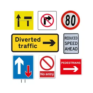 定制铝高良好反光道路标志交通警告道路安全标志印刷板制造商带标志柱