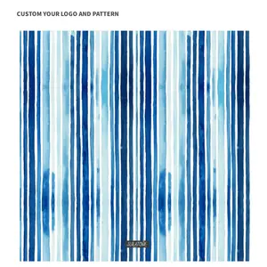 <span class=keywords><strong>Serviette</strong></span> de plage à rayures bleues 2021 compressée 200x200 taille Rpet serviettes de plage en <span class=keywords><strong>microfibre</strong></span> gaufrée Double impression - Product Image 1