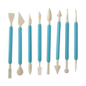 Fourni directement par l'usine : Ensemble de 9 outils pour pâte à sucre, comprenant un stylo de décoration de crème et un ensemble de spatules, un stylo de sculpture pour gâteaux, et des outils de pâtisserie. - Product Image 6