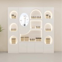 Armoire à vin moderne simple en bois massif de luxe léger avec rangement intégré et vitrine murale