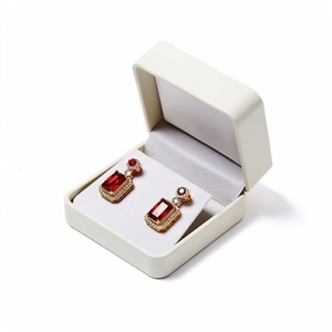Premium <b>Earring</b> Box Custom PU Leather Jewelry Display Box for Jewelry Packaging Suede Insert Embossing Custom Logo Wholesale - Product Image 4
