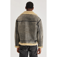 Blouson d'aviateur classique en cuir véritable vintage pour hommes, doublure chaude en fausse fourrure, manteau à fermeture éclair de service ODM OEM d'automne