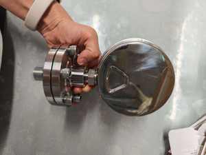 เกจวัดความดันสแตนเลส100มม. (4 ") พร้อมไดอะแฟรมซีล-316เอสเอสเอสการเชื่อมต่อหน้าแปลนสำหรับสื่อที่มีความหนืด/กัดกร่อน - Product Image 2