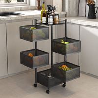 Étagère de rangement de cuisine en métal en gros organisateur d'étagère rotative à 360 degrés pour le stockage de fruits et légumes