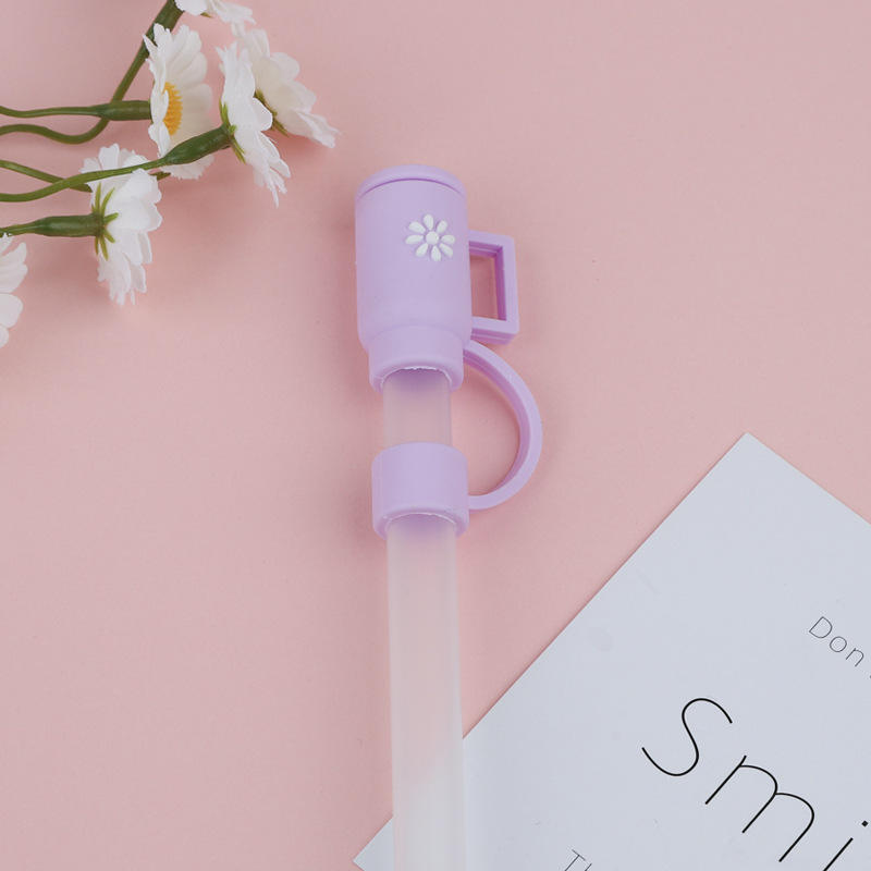 Light purple straw cover