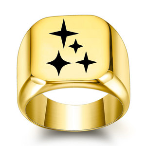 Anillo Cuadrado de Estrella de Acero Inoxidable de 18 mm, Joyería de Moda para Mujer, Regalo - Product Image 3