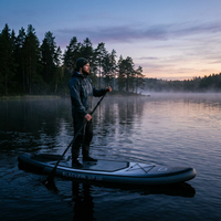 Planche de paddle gonflable tout usage pour adultes, portable, en PVC, avec pompe et 3 ailerons, pour lacs, rivières et surf