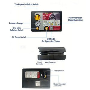 Kit de réparation de pneus tout-en-un intégré, outil portable d'urgence pour <span class=keywords><strong>réparer</strong></span> les pneus crevés des véhicules, kit de ponçadura de llantas - Product Image 2