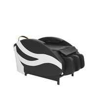 Lit de lavage de cheveux noir professionnel avec circulation d'eau pour salon de coiffure, spa, massage facial