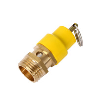 Soupape de sécurité pneumatique en laiton de 1/8 et 1/4 pouce avec capuchon jaune et rouge pour compresseur d'air et alimentateur d'eau sans colonne