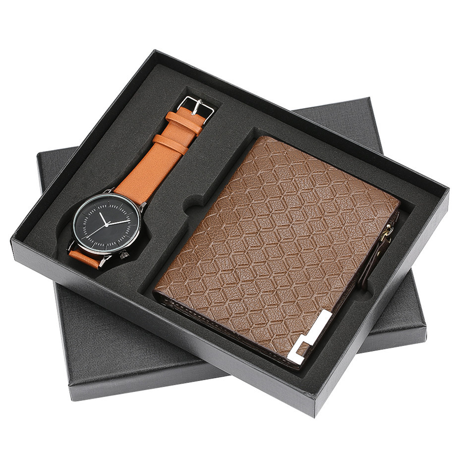 Black watch brown wallet