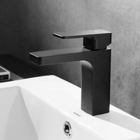 Robinet carré de canon gris foncé, mitigeur, neje, eau caliere, froid, Grifo, Lavabo