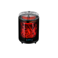 Chauffage d'ambiance électrique 3 en 1 Chauffage domestique intelligent d'hiver Panneau radiant à infrarouge lointain à commande vocale à effet de flamme simulé