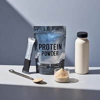 Nouvel emballage refermable en plastique PE/PET/MOPP imprimé en héliogravure de qualité alimentaire avec fermeture éclair pour poudre protéinée, sushis et lait