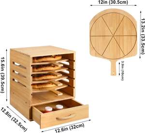 Bambus-Pizza-Schälbrett mit Holzgriff, Servierplatte für Aufschnitt, Ofen-und-Tisch-Brotschieber für Küche und Bäckerei, Großhandel - Product Image 4