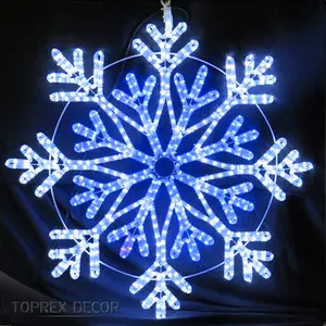 Overhead mall holiday decoration Christmas led big snowflake motif lights