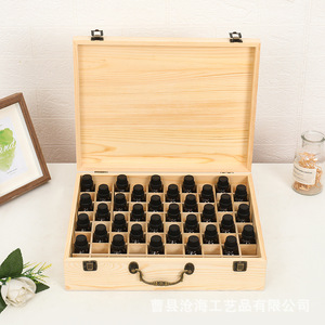 Boîte de rangement rectangulaire personnalisée en bois massif pour huiles essentielles et huiles de coco, conteneur alimentaire à 80 compartiments pour <span class=keywords><strong>produits</strong></span> <span class=keywords><strong>doTERRA</strong></span> - Product Image 2