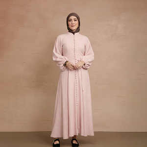 Abaya Musulmana Ligera y Elegante con Falda y Broche, Color Bonito, Ecológica y de Alta Calidad para Mujer, 2024 - Product Image 3