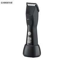 Tondeuse Électrique Sans Fil 3-en-1 pour Barbier avec Écran LCD, Lames en Céramique, Rasoir Électrique pour Zones Sensibles, Tondeuse pour Poils Corporels, IPX6