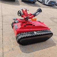 Robot Pemadam Kebakaran Cerdas Bergerak Perangkat Monitor Kebakaran Aliran Tinggi Peralatan Pemadam Kebakaran untuk Penyelamatan Kebakaran Berisiko Tinggi Fleksibel