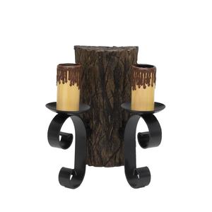 Bûche décorative 25x22x14 cm en noir/marron, idéale pour le jardinage, l'aménagement paysager et la décoration intérieure. - Product Image 1