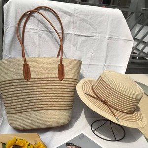 Nuova Borsa Estiva a Tracolla in Paglia a Righe con Chiusura a Cerniera, Grande Capacità, Casual ed Elegante, Borsa da Spiaggia per Donna - Product Image 2